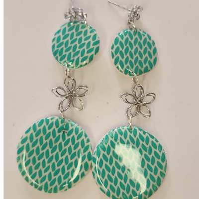 Patterned Green with Flower charms