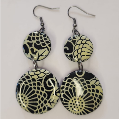 Yellow and Black Earrings