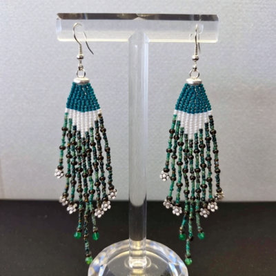 A splash of Greens and Turquoise Earrings