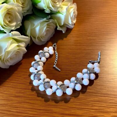 White and Grey with Cross Weave Bracelet