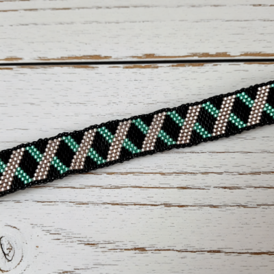 Black Pink and Mint Bracelet