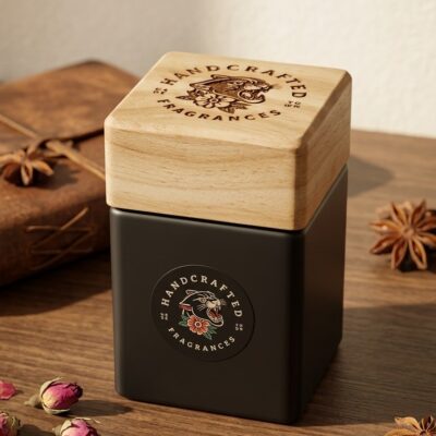 200ml Square Black Frosted (With our Label)